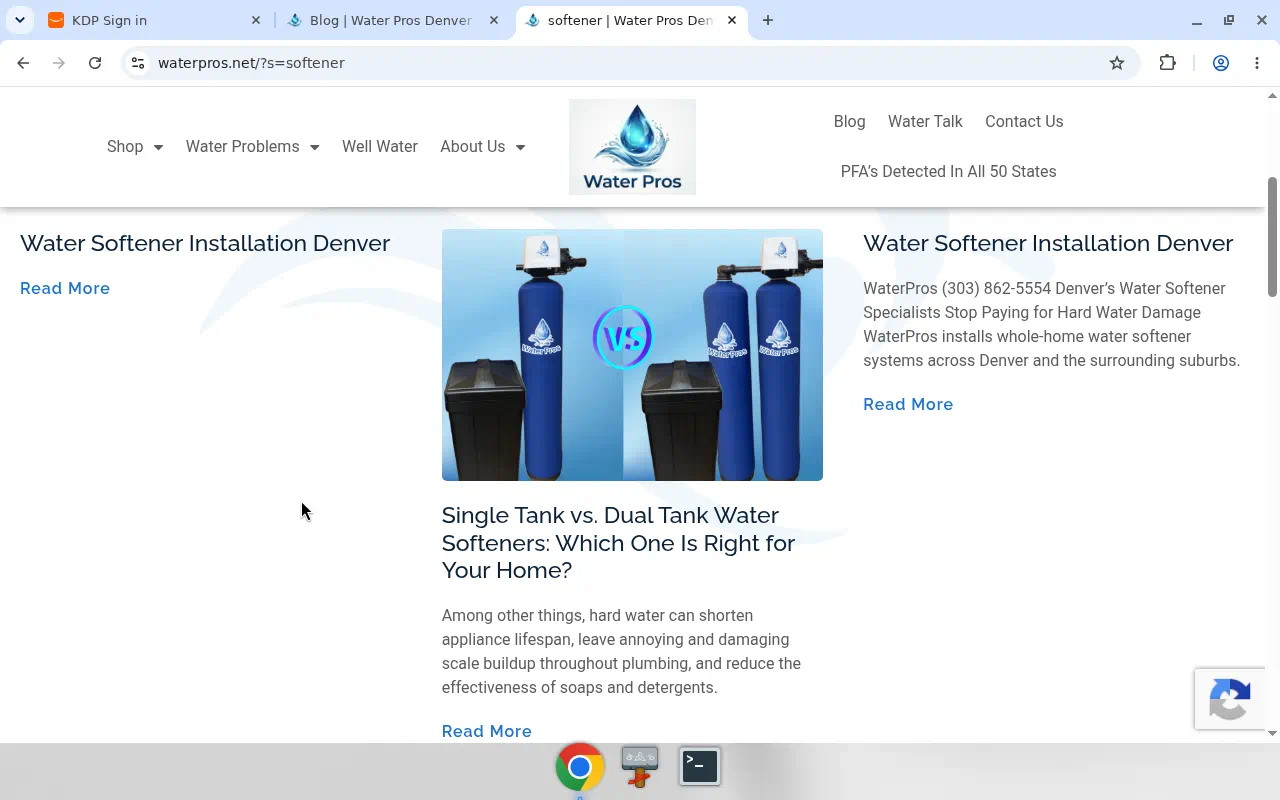 Example site search results page used for organization
